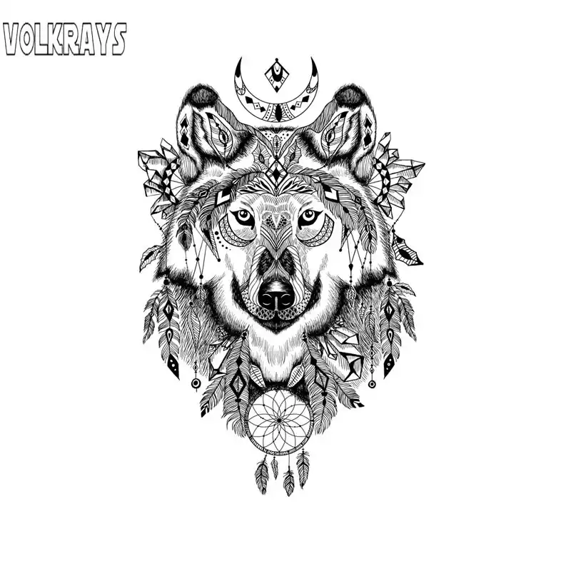 Volkrays Fashion Car Sticker Tribal Wolf Totem Accessories Reflective Pvc Decal For Toyota Auris Mercedes W124 W204 17cm 11cm Car Stickers Aliexpress
