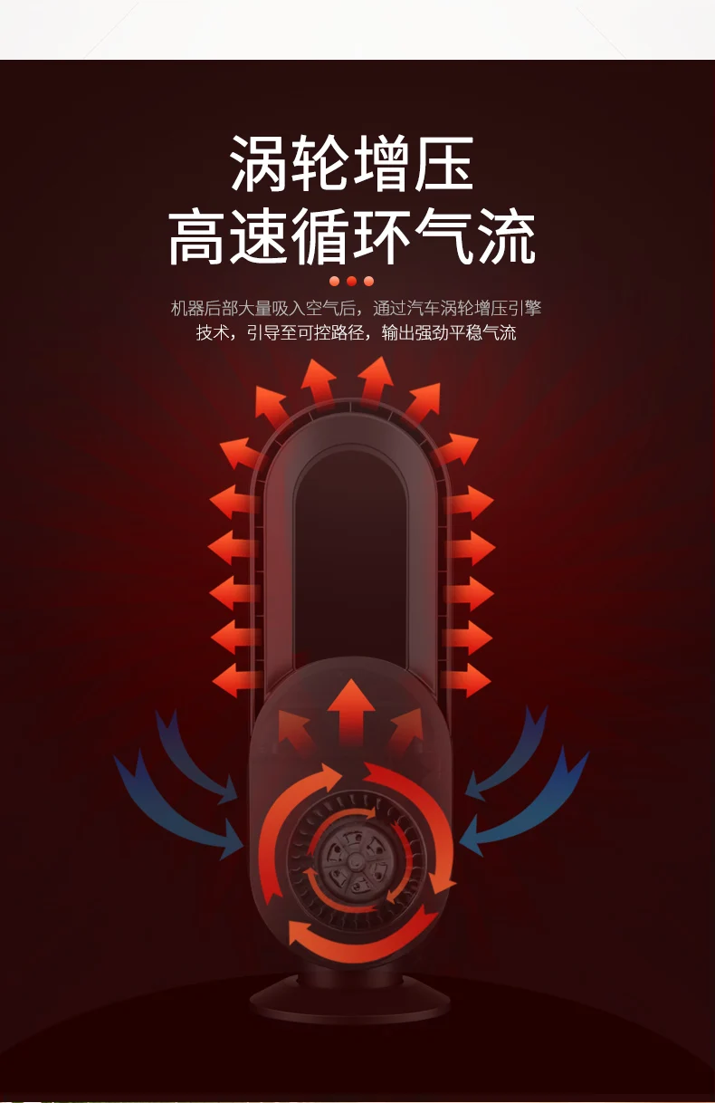 Vertical Bladeless Fan Air Conditioning Fan Heater Air Conditioner Household Energy Saving Mute Cool and Warm