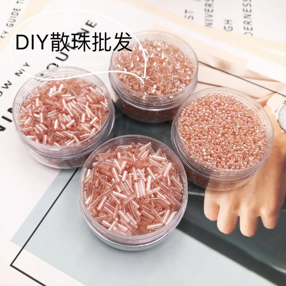 10 г diy 2 мм шампанские бусины цилиндрические стеклянные трубка хрустальные для