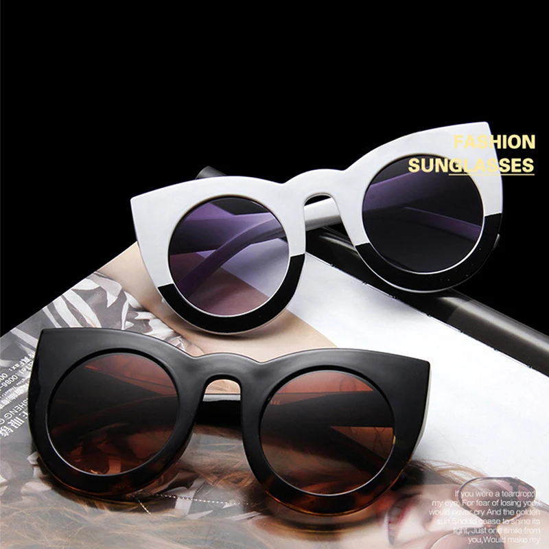 2020 New Cat Eye Women Sunglasses Tinted Color Lens Men Shaped Sun Glasses Female Eyewear Blue Sunglasses Brand Designer