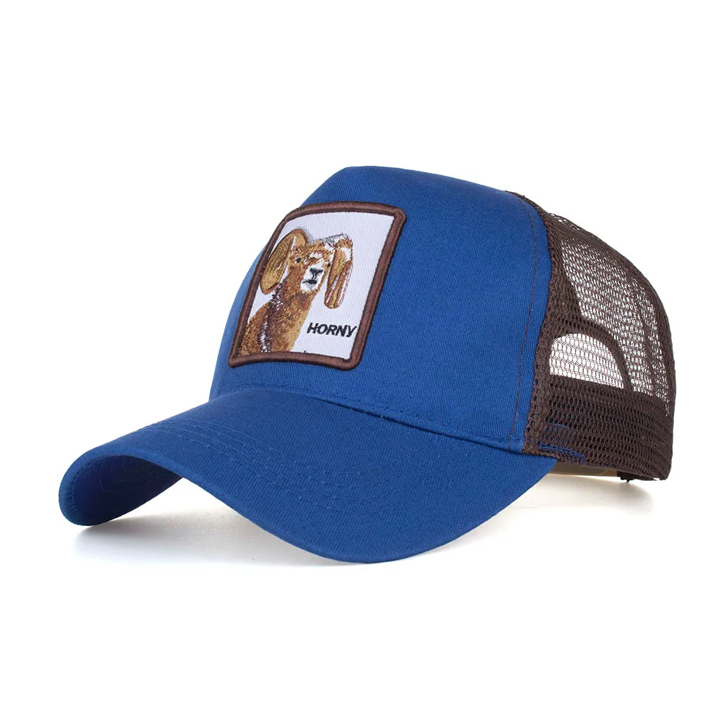 Летняя унисекс хип-хоп шляпа с вышивкой животных для мужчин и женщин бейсболки Регулируемые дышащие сетчатые шляпы от солнца Roblox Gorras