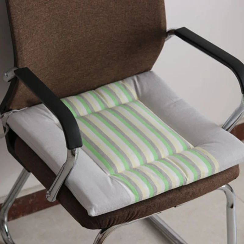 Dining Chair Cushion Household Tatami Mat Rectangular Office Stool Pad Sitting Cushions For Kitchen Elastic Chair Seat Cushion - Цвет: Green