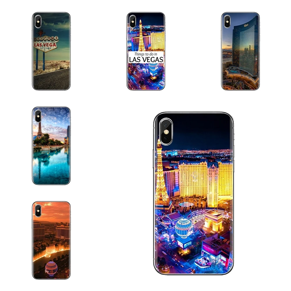 Case For iPhone XS Max XR X 4 4S 5 5S 5C SE 6 6S 7 8 Plus Samsung Galaxy J1 J3 J5 J7 A3 A5 Las Vegas Strip North Side Nevada USA |