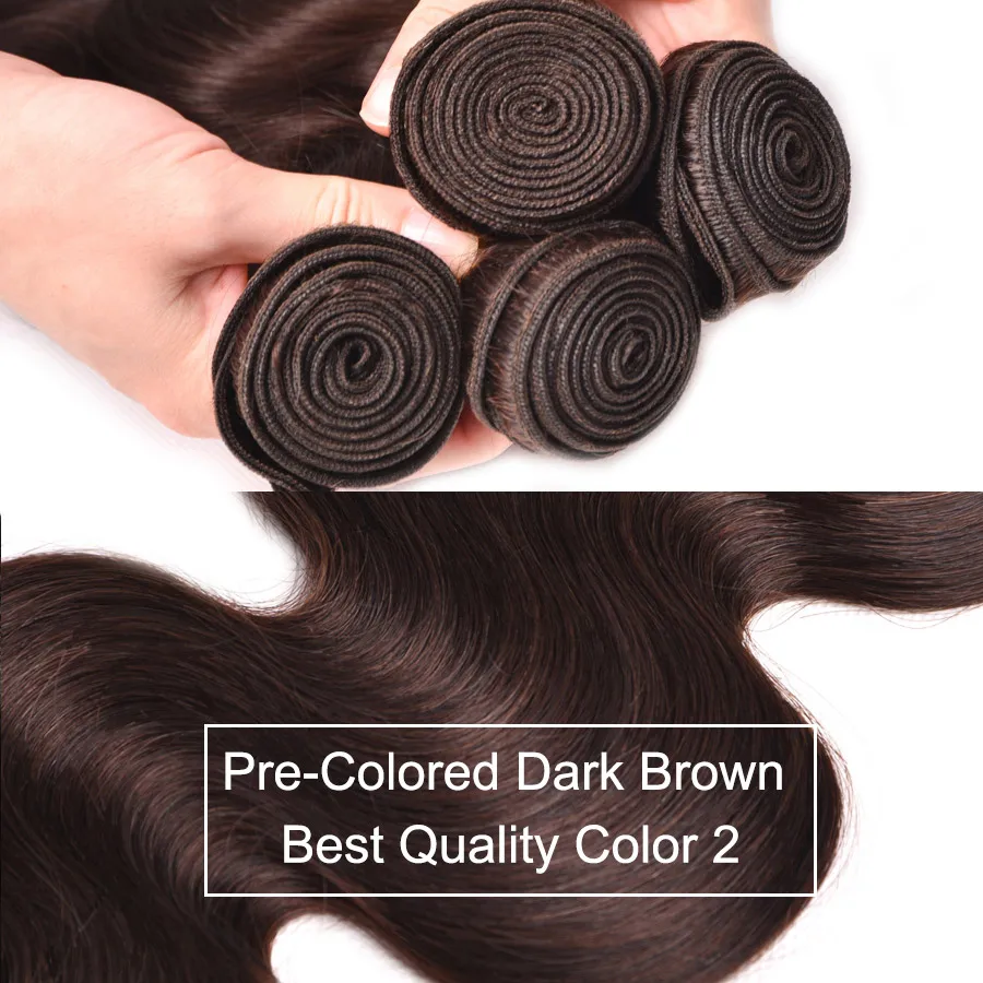 Предварительно окрашенные темные/светильник, коричневые волосы, Переплетенные пряди#4#2 1B#, бразильские волнистые волосы, пряди, не Реми, человеческие волосы для наращивания RUIYU