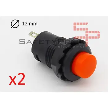 

2x round red switch 12mm recessed button ON OFF 2 positions 12mm SP