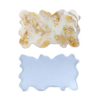 

2020 New Crystal Epoxy Resin Mold Irregular Tray Coaster Casting Mould Handmade DIY Craft