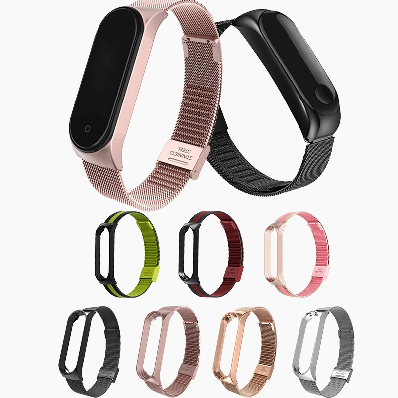 Mi band 4 3 металлический ремешок браслет для Xiaomi mi Band 3 4 Безвинтовой mi Band 4 3 браслет mi Band band smart band 4 Сталь