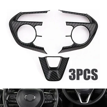 

3pcs Carbon Fiber Style Steering Wheel Trim For Toyota Corolla Hatchback 2019+ Interior Auto Accessories Stickers