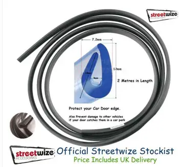 

2m U Shape Channel Waterproof Rubber Edge Trim Lock Seal Strip Clip In W/ Metal Inside Car Truck Protector Guard Flexible