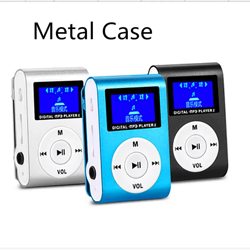 Мини mp3 плеер с клипсой ЖК экран поддержка 16 Гб Micro SD TF карты портативный