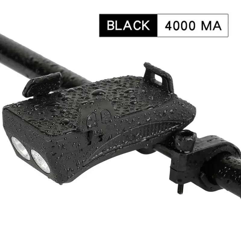 05 4000mA Black 4 в 1 Многофункциональный велосипедный светильник держатель для мобильного телефона велосипедный Рог Водонепроницаемые фары для езды на открытом воздухе аксессуары для верховой езды - Цвет: 05 4000mA Black
