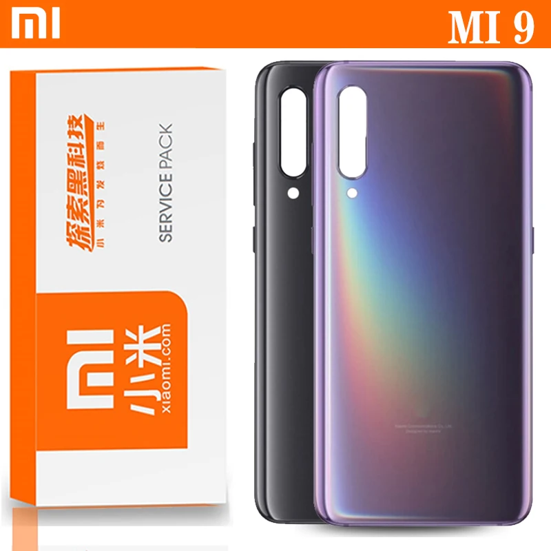 Оригинальная запасная задняя крышка для Xiaomi Mi 9 аккумуляторного стекла клейкая