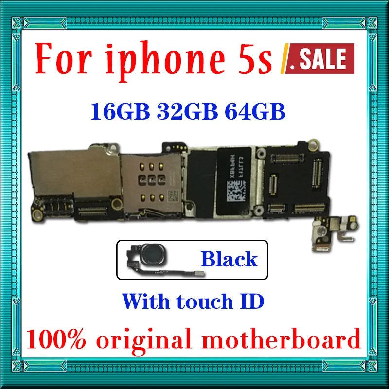 Оригинальная разблокированная материнская плата для iphone 5S без Touch ID/с Touch ID, материнская плата для iphone 5S, 16 ГБ/32 ГБ/64 ГБ