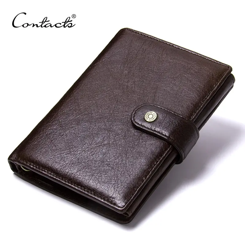 CONTACT'S káča kvalita originální skot kůže náprsní taška muži petlice design krátký taška s cestovní pas fotka držák pro pánský rýt wallets