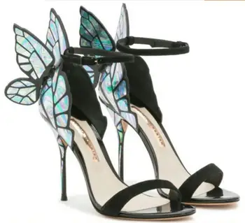 

2020 SW Sandals Genuine Leather Pumps Butterfly High Heels Sandals For Women Sexy Stiletto Shoes