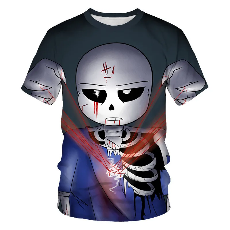 

2019 Summer Fashion Skeleton Brother Tshirt Game undertale sans Kids 3D Printed Cartoon T shirt For Boys Girls Children Tops