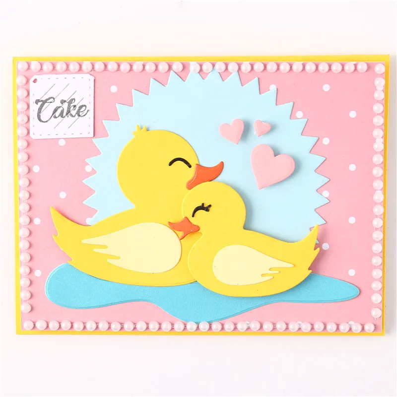 

Naifumodo Cute Pair of Little Yellow Ducks Metal Cutting Dies Scrapbooking Card Making Embossing Stencil Die Cut Template 2019