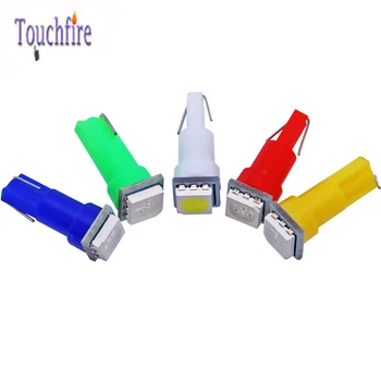 

1000Pcs/Lot T5 5050 1Smd Auto LED Lamp Car Dashboard Instrument Light Bulb 12V white blue red yellow Wholesale Car styling