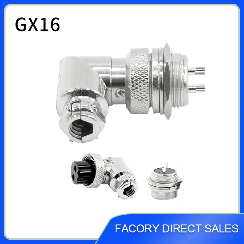 

CIXIYCX 1Set GX16 90 Degree Right Angle 16mm Elbow 2 3 4 5 6 7 8 9 10 Pin Plug Socket Aviation Connector