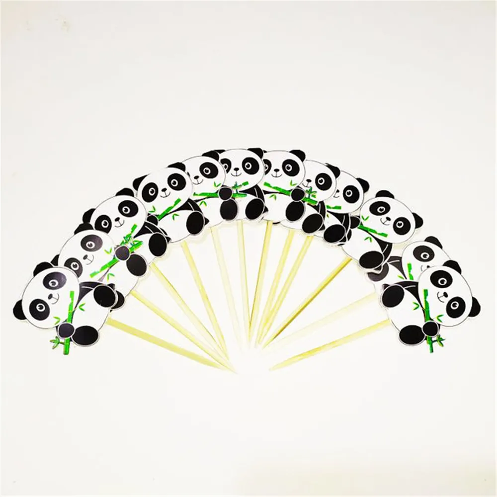 

Panda theme cake insert toothpick flag cake decoration birthday party theme party cartoon panda