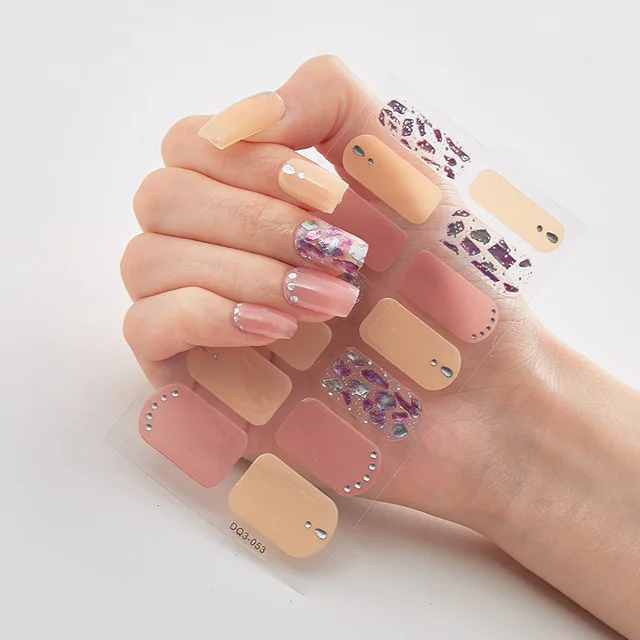 Four Sorts of Nail Stickers Fashion Nail Wraps Self Adhesive Manicure Decoracion Nail Strips Nail Sticker Set Nail Art DQ3-53
