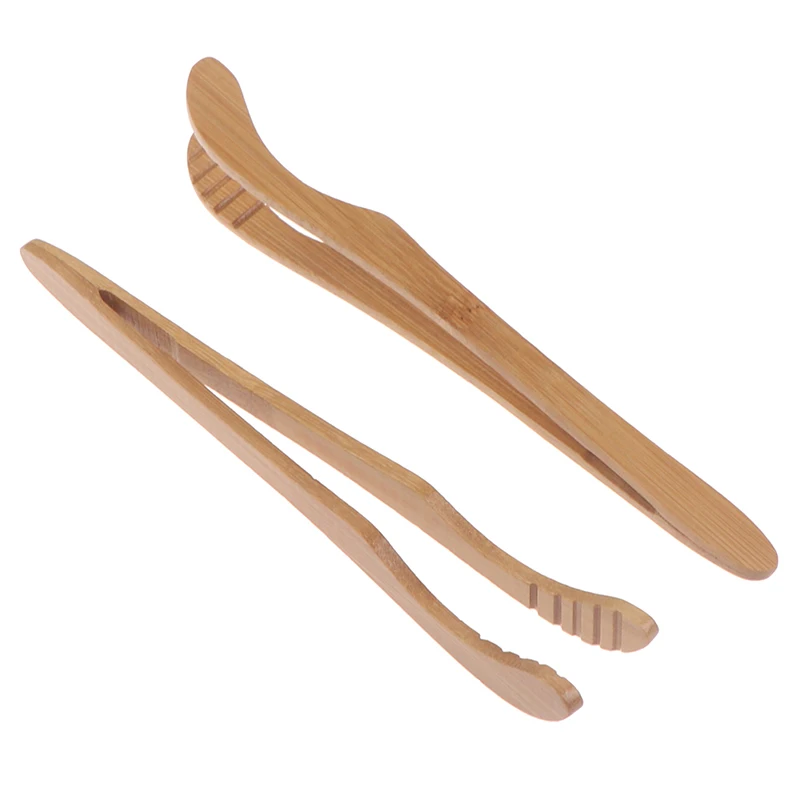 1/2/4Pcs Bamboo Teaware Tea Clips Wood Toast Tong Wooden Toaster Bagel Bacon Squeezer Sugar Ice Tea Tongs