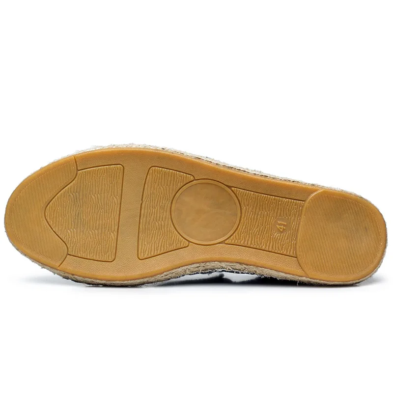 Mens Casual Canvas Loafers Flat Hemp Bottom Espadrilles Driving Soft Shoes for Holiday Beach Sailing Fisherman Moccasin shoe
