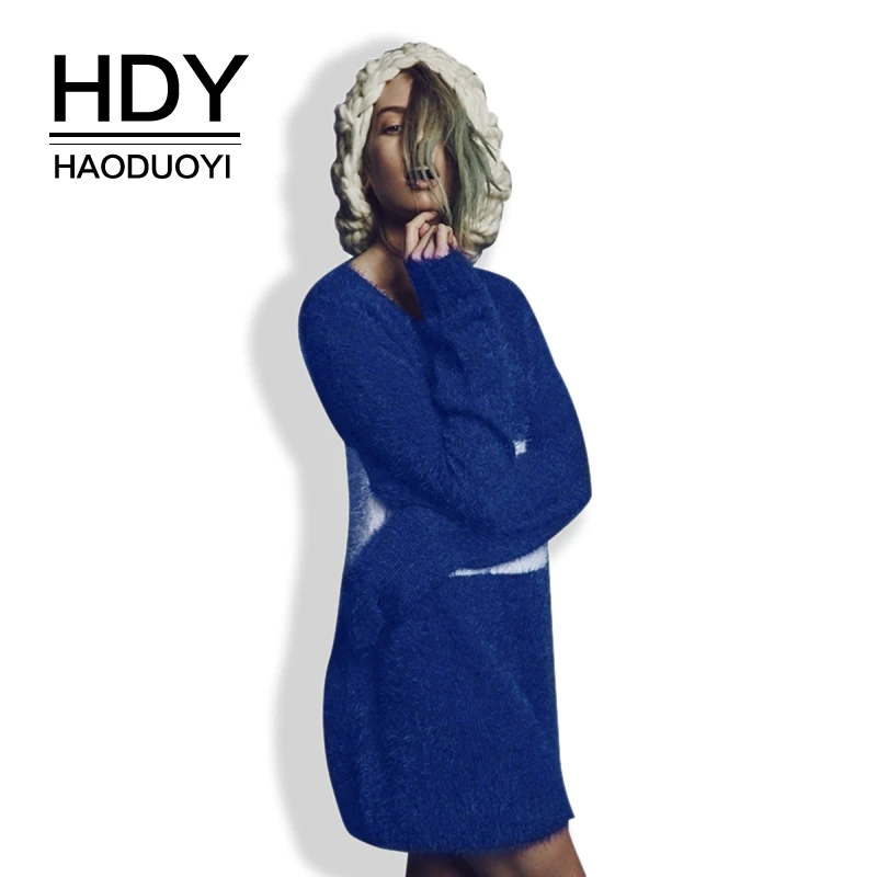 

HDY Haoduoyi New Fashion Ladies Casual Clothing Spring Autumn Thin Pullover Jumper Knitted Sweet Fashion Soft Warm Sweater Women