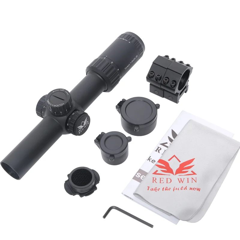 Red Win Torero CQB HD 1-6x24 30mm Monotube 1/5Mil Turret Adjust Glass Etched Mil Dot w/ Zero Lock Quick Aquicision LPVO Scope rifle scope