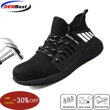 Защитная обувь со стальным носком; мужские легкие дышащие мягкие кроссовки с защитой от проколов; нескользящая Промышленная и строительная Рабочая обувь