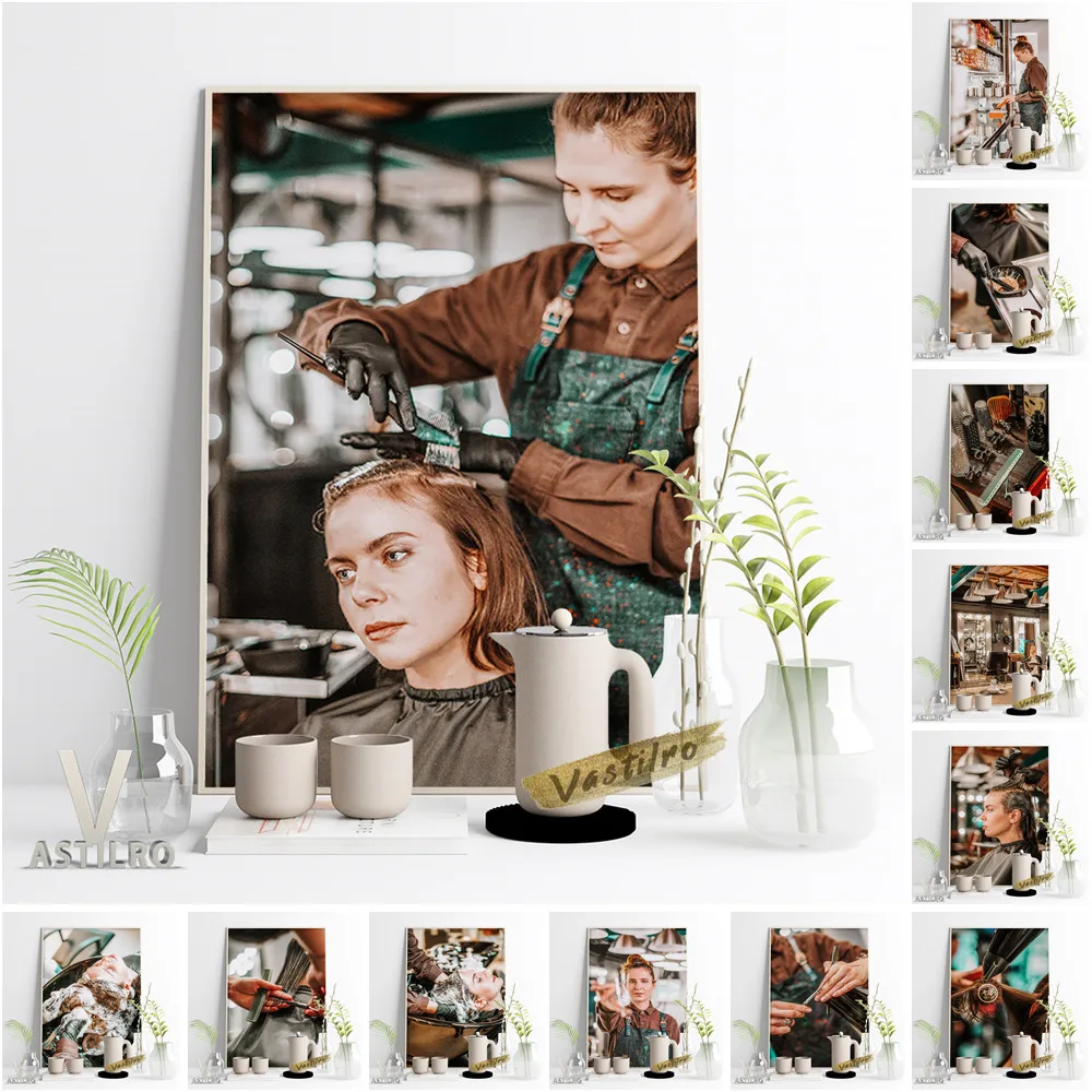 

Dye Hair Art Poster Haircut Tools Print Canvas Painting Barber Shop Wall Pictures Hairdresser Wall Stickers Hair Salon Decor