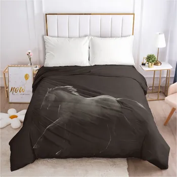 

3D Animal Duvet Cover Horse Quilt/Blanket Covers Comforther Shell Custom Design 155x215cm 180x210cmBedding Bag Black Bed Linens