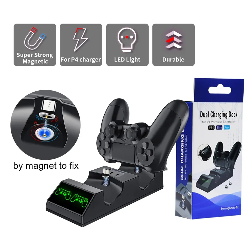 

Dual USB Charging Dock Station Stand Charger for PS4 Game Controller Fast Charging Dock Stand Dualshock USB Cable for PS4
