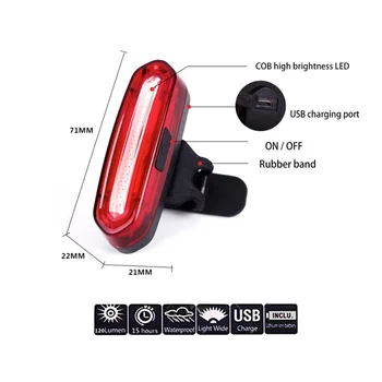 

Hot! USB Rechargeable Bicycle Rear Light Cycling LED Taillight Waterproof MTB Road Bike Tail Light Back Lamp