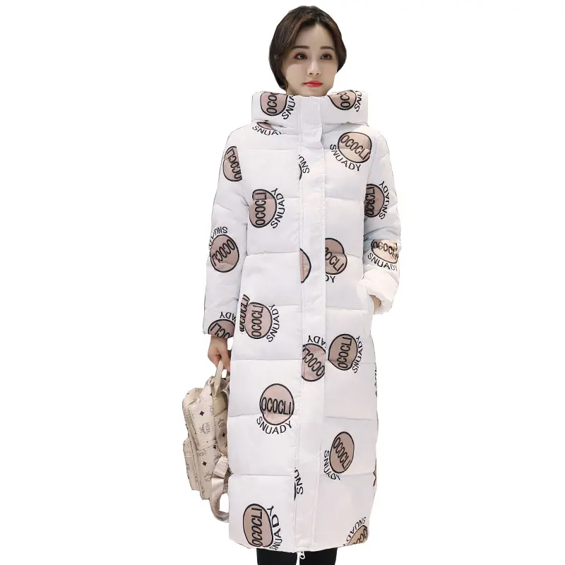 Зимнее пуховое пальто с капюшоном, длинная теплая тонкая женская парка с хлопковой подкладкой, стеганая верхняя одежда, Casaco Feminino Abrigos Mujer Invierno