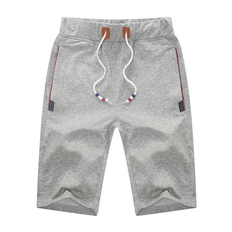 Ribbon light grey Красивые однотонные мужские шорты 5XL летние мужские пляжные шорты хлопковые повседневные мужские шорты брендовая одежда - Цвет: Ribbon light grey