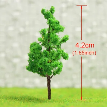 G4316 50pcs N Scale Train Layout Set Model Trees Green Iron Wire Trees Railway Layout 43mm