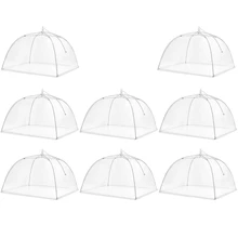 Лучший всплывающий сетчатый зонтик для палатки, 8 упаковок, сетка для покрытия еды на открытом воздухе, вечерние, для пикника, барбекю, многоразовые и складные