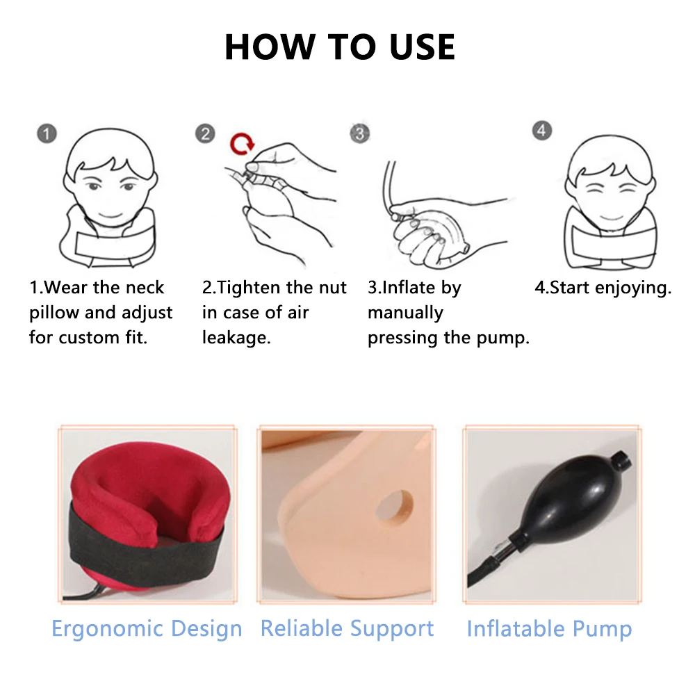 Надувная Шейная Тяговая подушка для шеи эргономичная u образная шейный позвонок