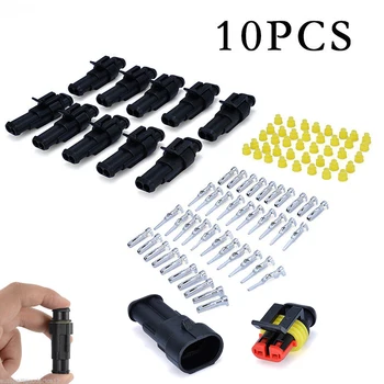 

Two-Pin 2-Way Seal Car Boat Waterproof Electrical Wire Superseal Connector Kit Harness Connector Plug Tools