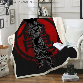 

Throw blanket Anime Dragon Ball 3D Velvet Plush Blanket Bedspread For Kids Girls Sherpa Blanket Couch Quilt Cover Travel 09
