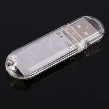 

Portable Keychain USB Power 3 LED White Night Light U Disk Shape Lamp Cover R2JB