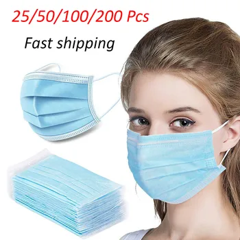 

3 Layers Disposable Face Maskes Protection Mouth Non-Woven Anti Dust Protective Earloop Breathable Facemask