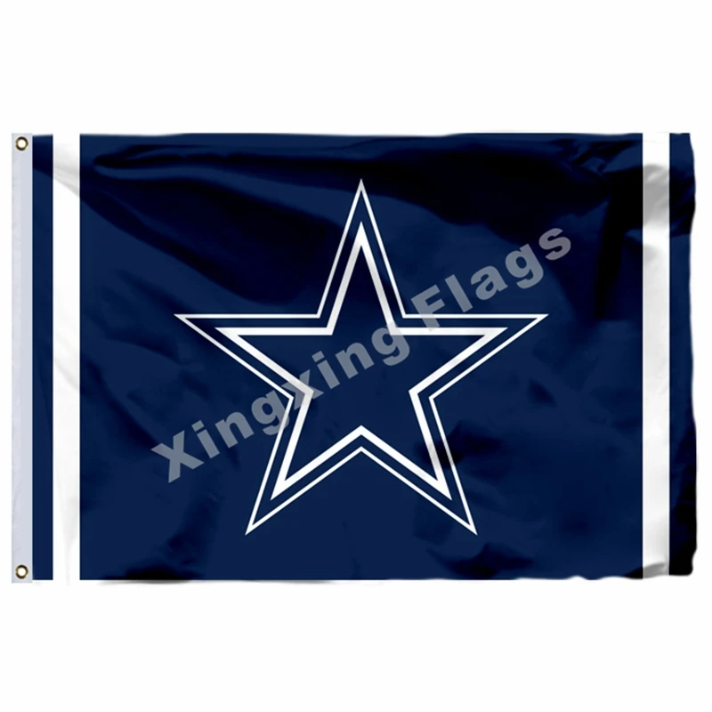 Dallas Cowboys с флагом горизонта города Далласа 3ft X 5ft полиэстер Dallas Cowboys Banne