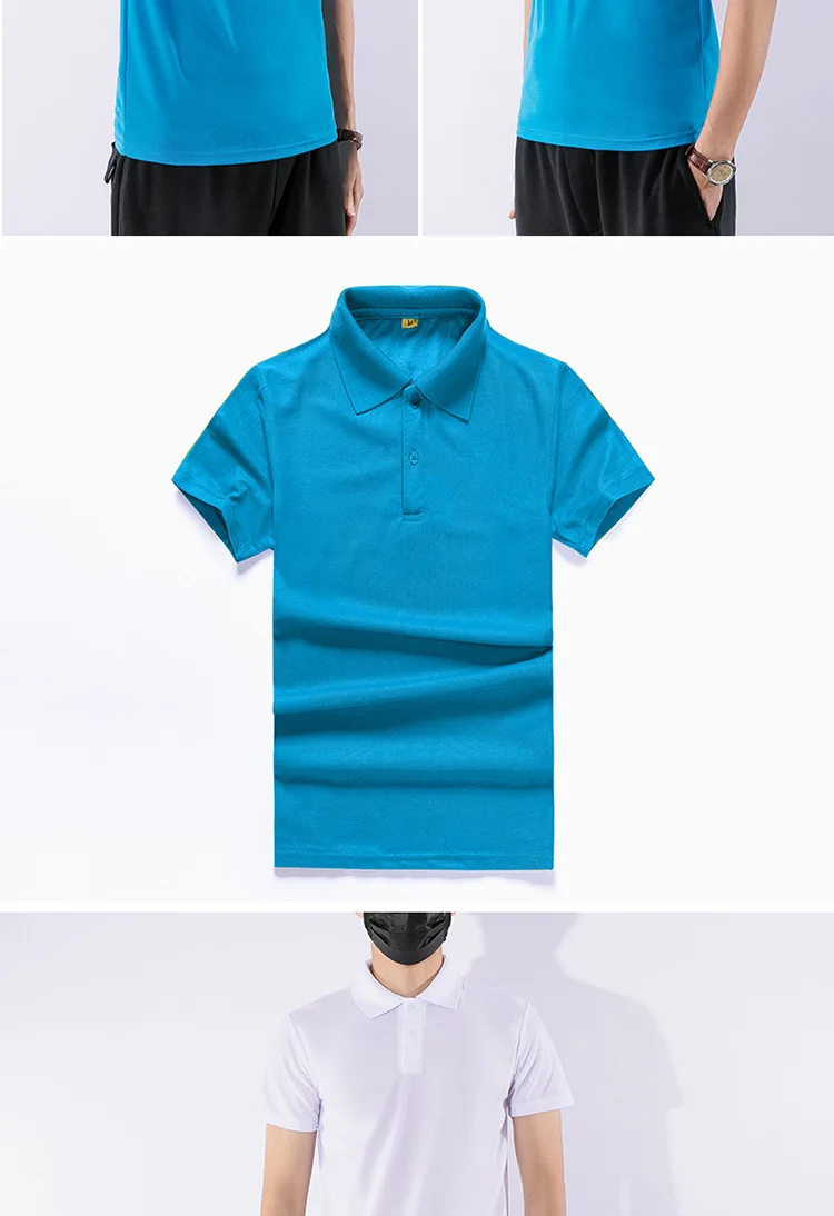Новинка, Стильная летняя мужская повседневная Однотонная рубашка поло с отложным воротником, мужская рубашка с коротким рукавом, на заказ, разные цвета