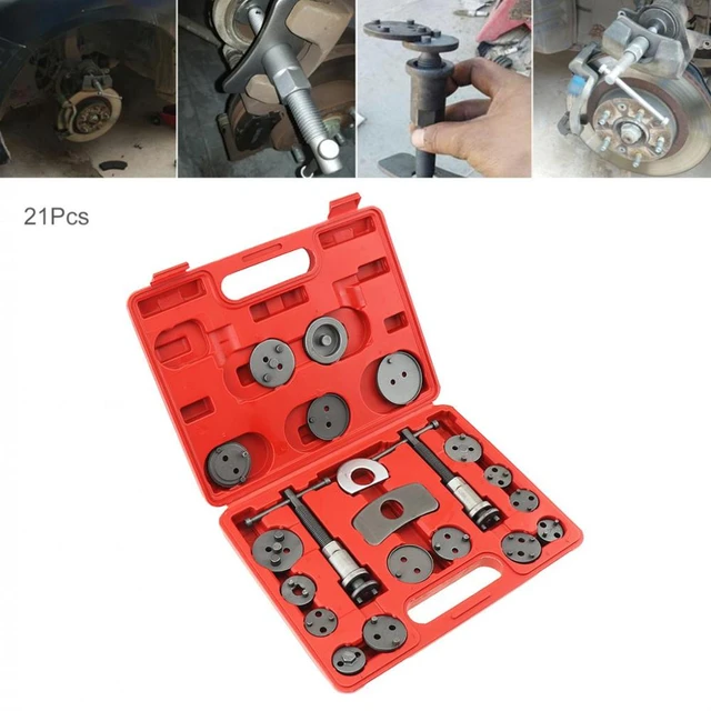 21pcs Universal Caliper Disc Brake Wind Back Pad Piston Compressor Tool Kit