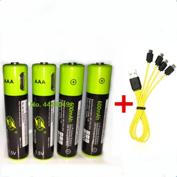 

ZNTER 1.5V AAA Rechargeable Battery 600mAh USB Rechargeable Lithium Polymer Battery Quick Charging by Micro USB Cable