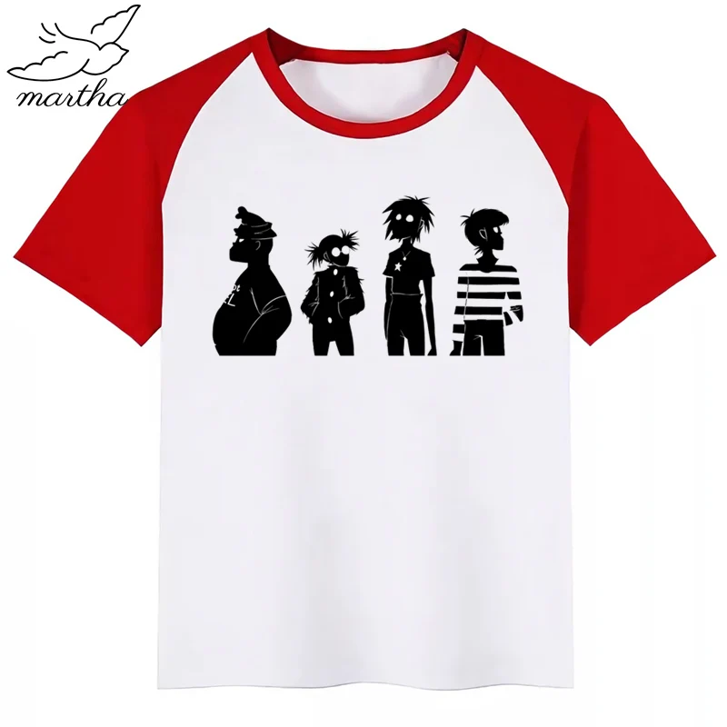 RedB BoysGirls Gorillaz/футболка с принтом героев мультфильмов; детская забавная одежда; детская летняя футболка с короткими рукавами для малышей - Цвет: RedB