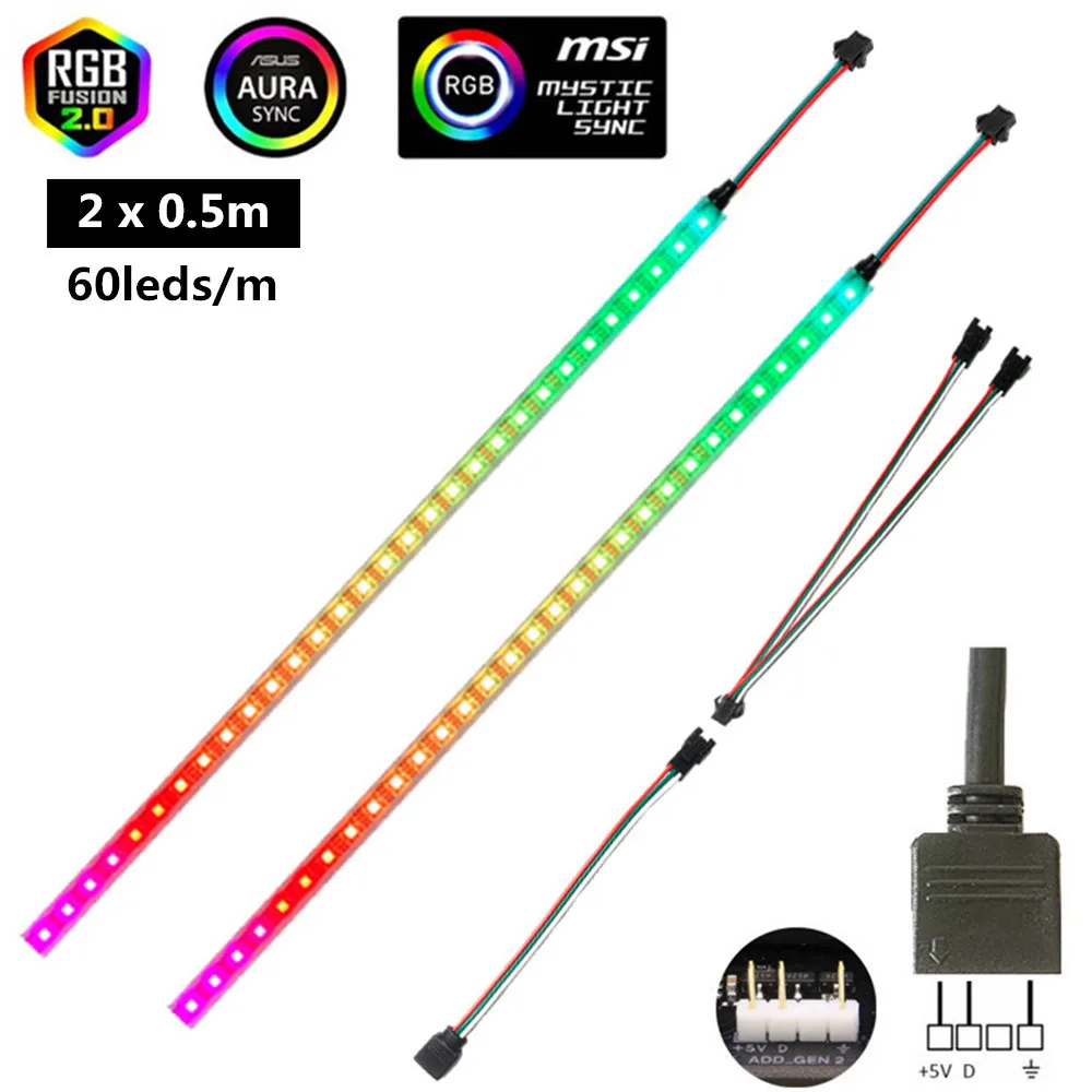 ตัวเลือกสินค้า LED Strip ARGB 5V 3Pin ตกแต่งคอมพิวเตอร์และเกมมิ่ง