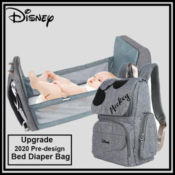 

Disney New Design Mickey Solid Diaper Bag Waterproof Baby Bag For Mommy Maternity Bag Backpack Travel Large Capacity Free Hooks